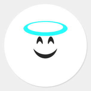 Sticker Rond Halloween Costume Emoji Sourire Visage Halo