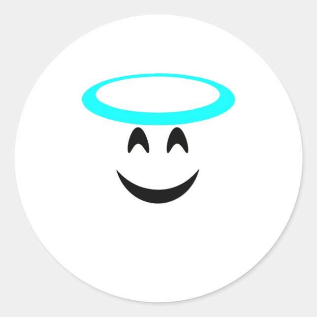 Sticker Rond Halloween Costume Emoji Sourire Visage Halo (Devant)