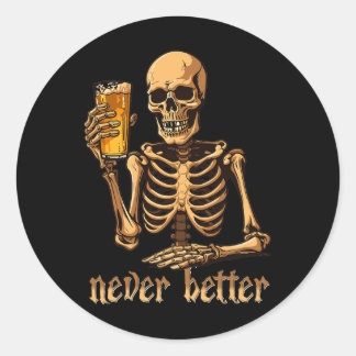 Sticker Rond Halloween Costume femmes Jamais mieux Skeleton Fun
