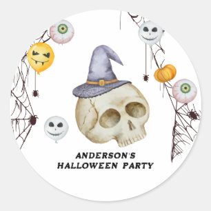 Sticker Rond Halloween Costume fête aquarelle