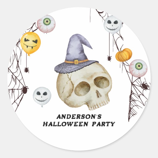 Sticker Rond Halloween Costume fête aquarelle (Devant)