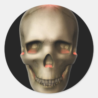 Sticker Rond Halloween crâne brillant KRW
