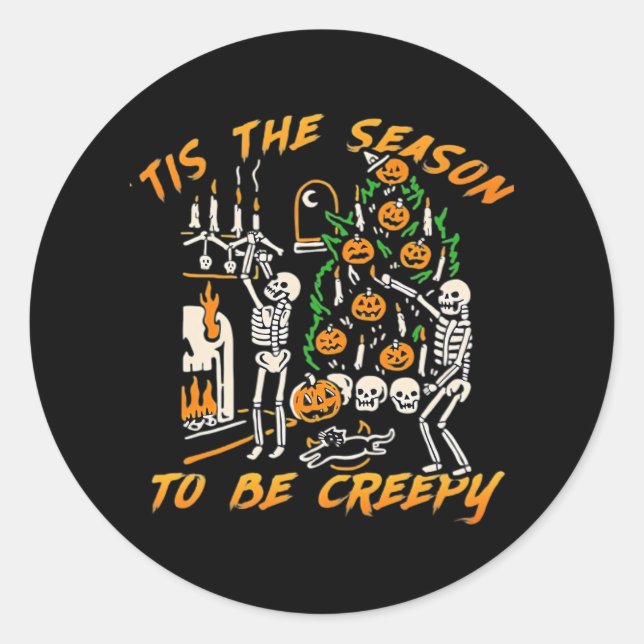 Sticker Rond Halloween Creepy Season The Season To Be Creepy (Devant)
