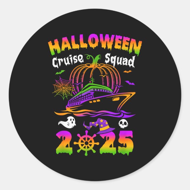 Sticker Rond Halloween Cruise Squad 2025 Pumpkin Soky Season Fa (Devant)