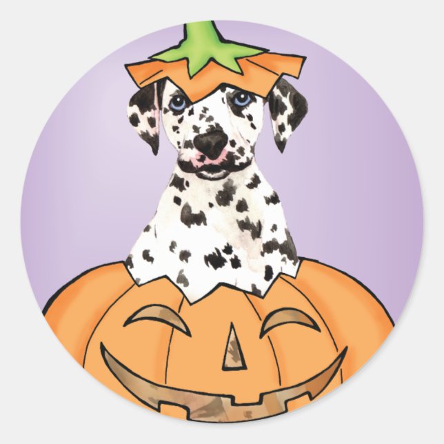 Sticker Rond Halloween Dalmatien (Devant)