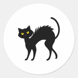 Sticker Rond Halloween de chats noirs - Chats noirs