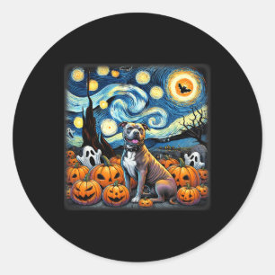 Sticker Rond Halloween de Pitbull de nuit
