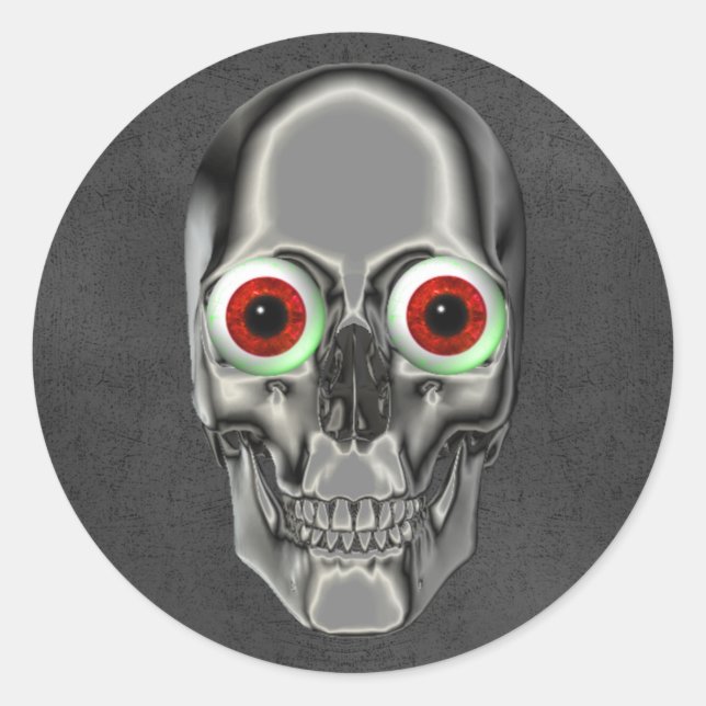 Sticker Rond Halloween déplaisante face crâne (Devant)