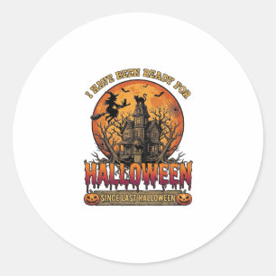 Sticker Rond Halloween Depuis Dernière Maison Hantée Sorcière V