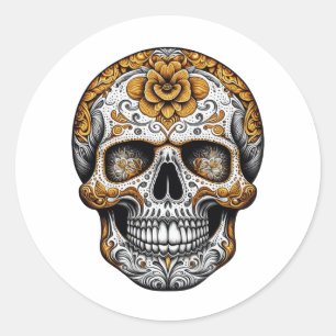 Sticker Rond Halloween Día de Muertos