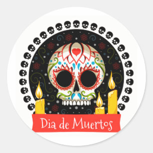 Sticker Rond Halloween Dia de Muertos