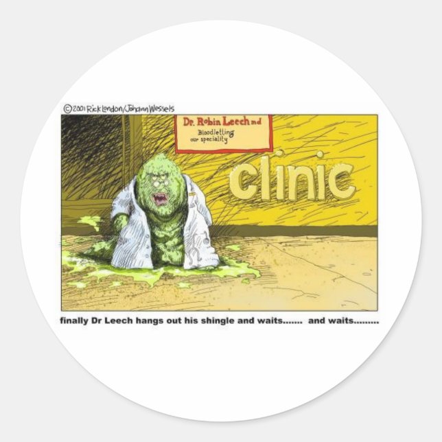 Sticker Rond Halloween : Dr Leech n'a pas de clients Cadeaux dr (Devant)