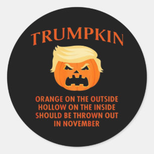 Sticker Rond Halloween drôle anti Trumpkin