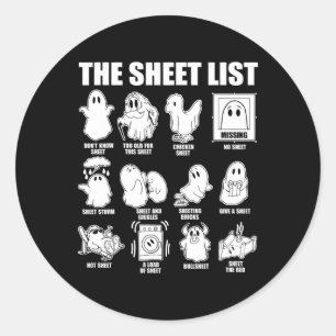 Sticker Rond Halloween Drôle Chemise Boo Feuille Halloween La C