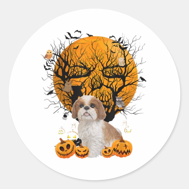 Sticker Rond Halloween du chien (Devant)