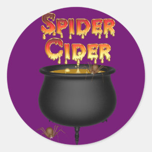 Sticker Rond Halloween du cidre d'araignée KRW