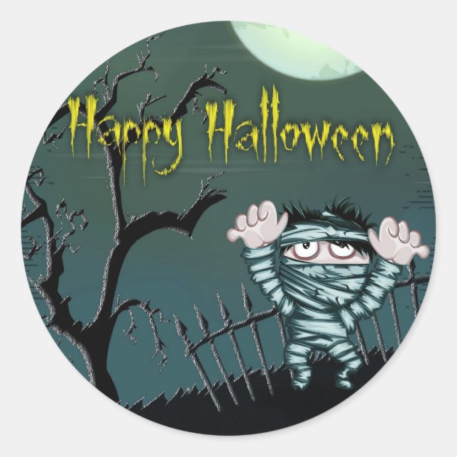 Sticker Rond Halloween effrayant (Devant)