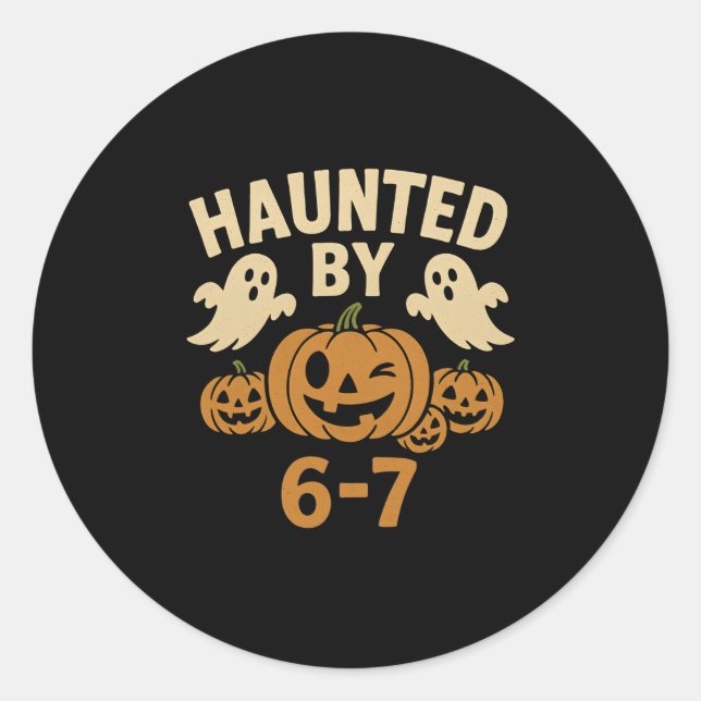 Sticker Rond Halloween effrayant 67 Six Sept Mème 1 (11)  (Devant)