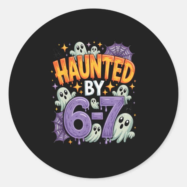 Sticker Rond Halloween effrayant 67 Six Sept Mème 1 (25)  (Devant)
