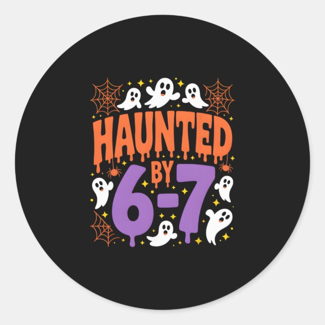 Sticker Rond Halloween effrayant 67 Six Sept Mème 1 (5)  (Devant)