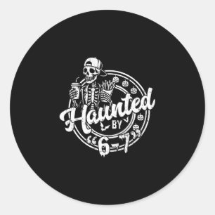 Sticker Rond Halloween effrayant 67 Six Seven Meme 1 (2)