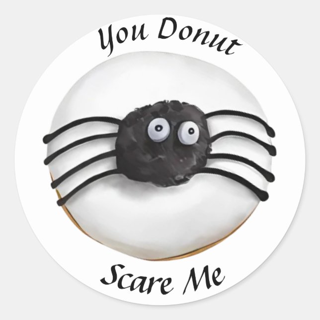Sticker Rond Halloween Éffrayant Black Spider Donut (Devant)