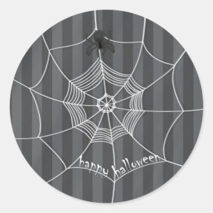 Sticker Rond Halloween Éffrayant effrayant mignon araignée Web