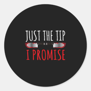 Sticker Rond Halloween effrayant la pointe promise couteau sang