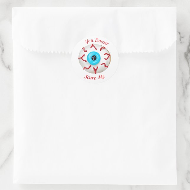 Sticker Rond Halloween Éffrayant Monster Eye Donut (Sac)