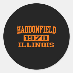 Sticker Rond Halloween Éffrayante effroi Haddonfield Illinois H