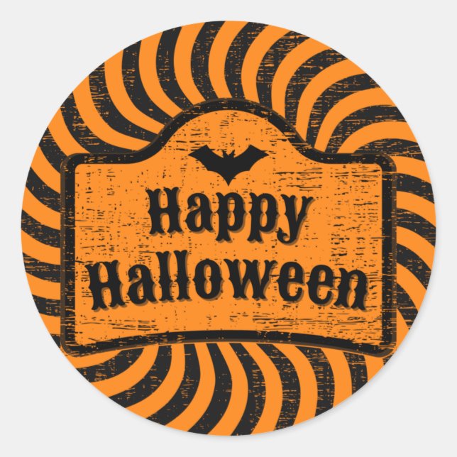 Sticker Rond Halloween en détresse (Devant)