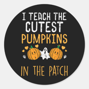 Sticker Rond Halloween Enseignant Cutest Citrouille Fall Costu