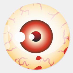 Sticker Rond Halloween Eyeball (Effet Perdu)