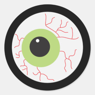 Sticker Rond Halloween Eyeball effrayant