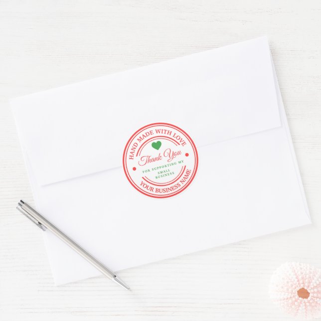 Sticker Rond Halloween fait main avec amour | merci  (Enveloppe)