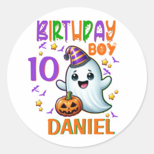 Sticker Rond Halloween Fantôme Anniversaire Garçon Conception É