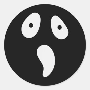 Sticker Rond Halloween Fantôme Silencieux Visage Costume Drôle