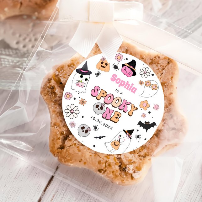 Sticker Rond Halloween Fantôme Super 1er anniversaire (Créateur téléchargé)