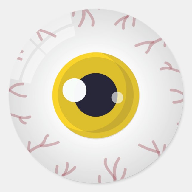 Sticker Rond Halloween Farce ou Friandise Épouvantable Yeux Eff (Devant)