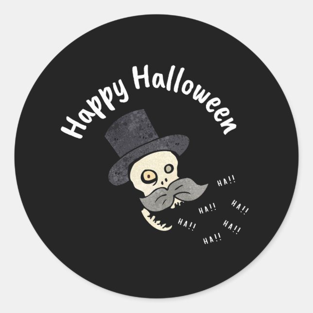 Sticker Rond Halloween Floral Sugar Skull (Devant)