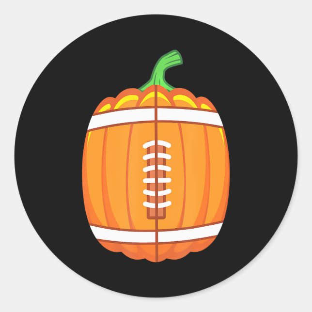 Sticker Rond Halloween Football Citrouille Garçons Enfants (Devant)