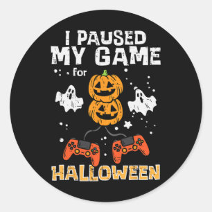 Sticker Rond Halloween Gamer Pausse Mon Costume De Jeu Hommes G