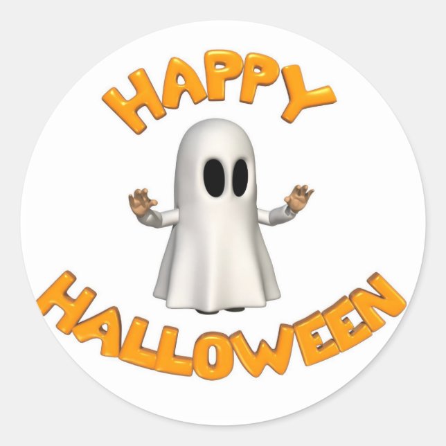 Sticker Rond Halloween ghost (Devant)