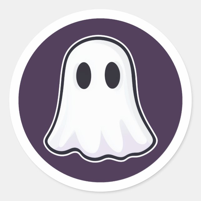 Sticker rond Halloween Ghost Classic (Devant)