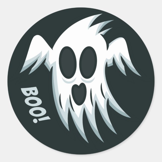 Sticker Rond Halloween Ghost couturiers (Devant)
