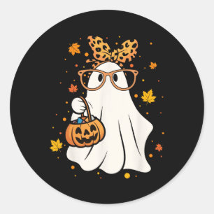 Sticker Rond Halloween Ghost Gles mignonette Leopard Ndana Fill