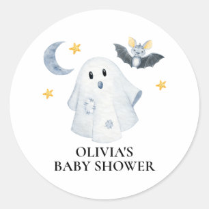 Sticker Rond Halloween Ghost Little Boo Baby shower