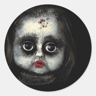 Sticker Rond Halloween Gore Éffrayante déplaisante