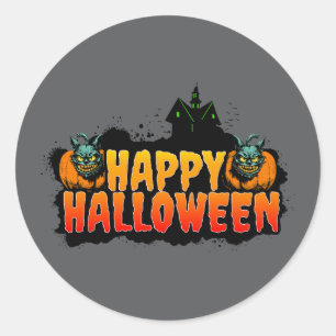 Sticker Rond Halloween hanté