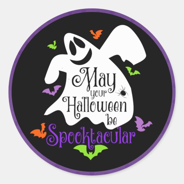 Sticker Rond Halloween - Happy Ghost Spooktacular (Devant)